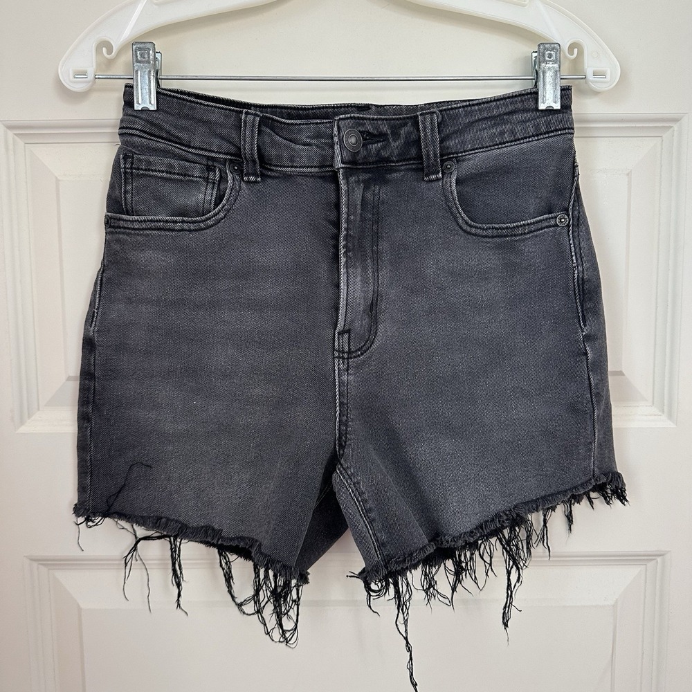 American Eagle Denim Shorts Black Women's Size 2 Stretch Mom Shorts